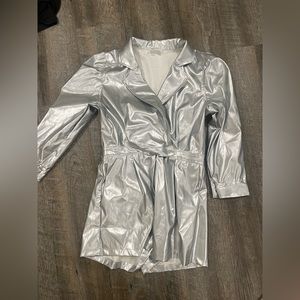 Silver metallic romper